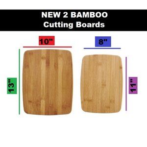 NEW set of 2 bamboo cutting boards board kitchen cooking supplies Farberware